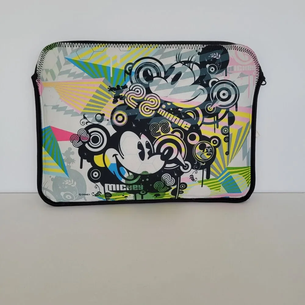Disney Mickey & Minnie Reversible Neoprene Laptop‎ Cover Sleeve 13x10 Colorful